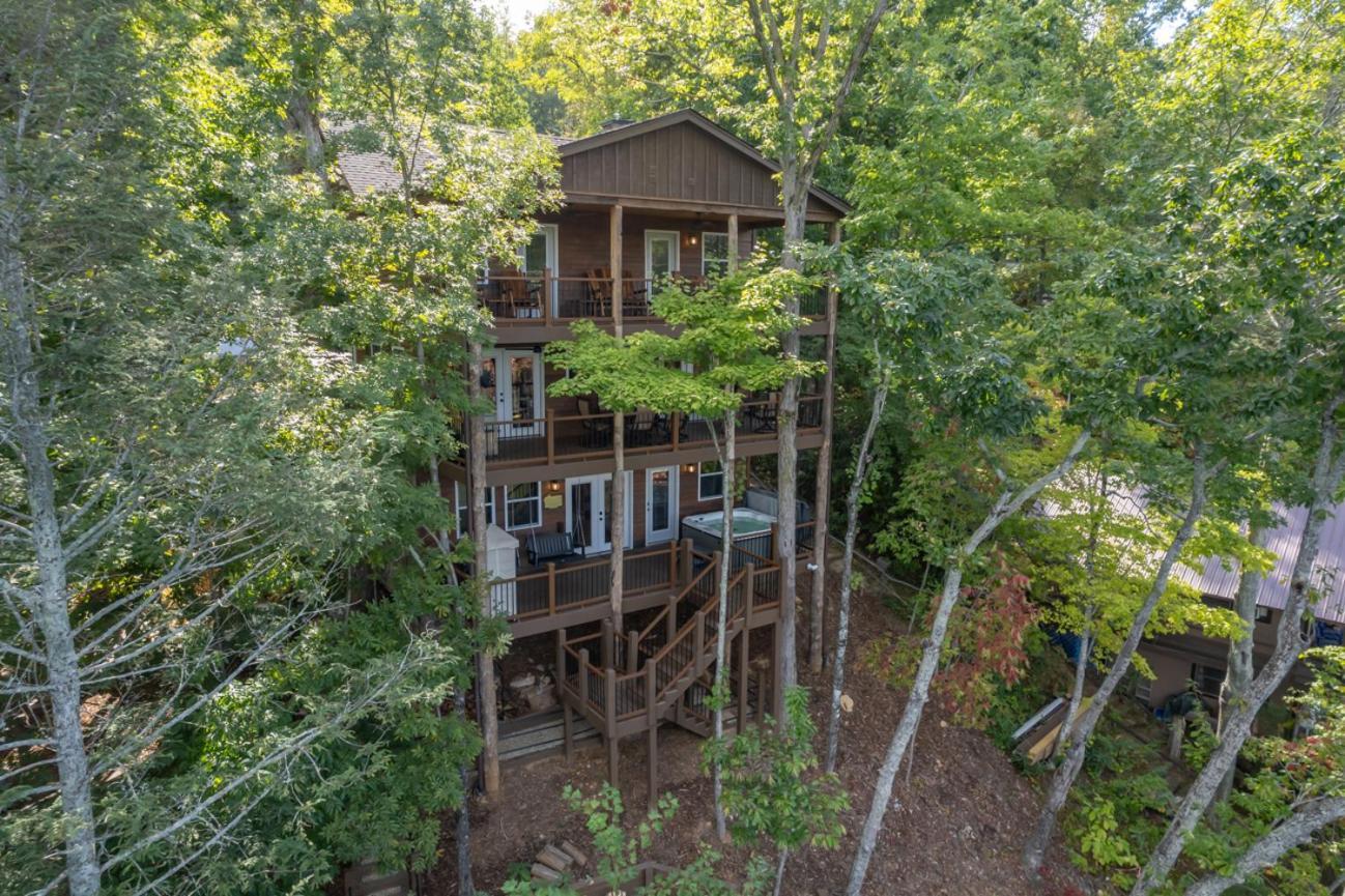Russell'S Fort At White Oak Point: Historical Cabin On Lake Lure, Luxury, Direct Lake Access! Villa Exterior photo